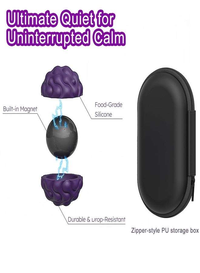 Kizcmvre Silicone Magnetic Fidget Balls - 8Pcs Sensory Magnetic Silicone Balls Desk Toy for Stress Relief and ADHD Anxiety,Silent Magnet with Textured Surface for Teens and Adults (Purple). - Image 4